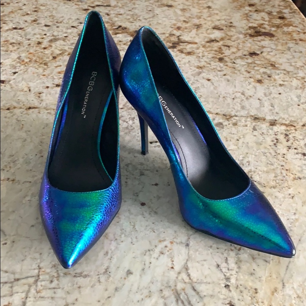 BCBG Faux Reptile Heels